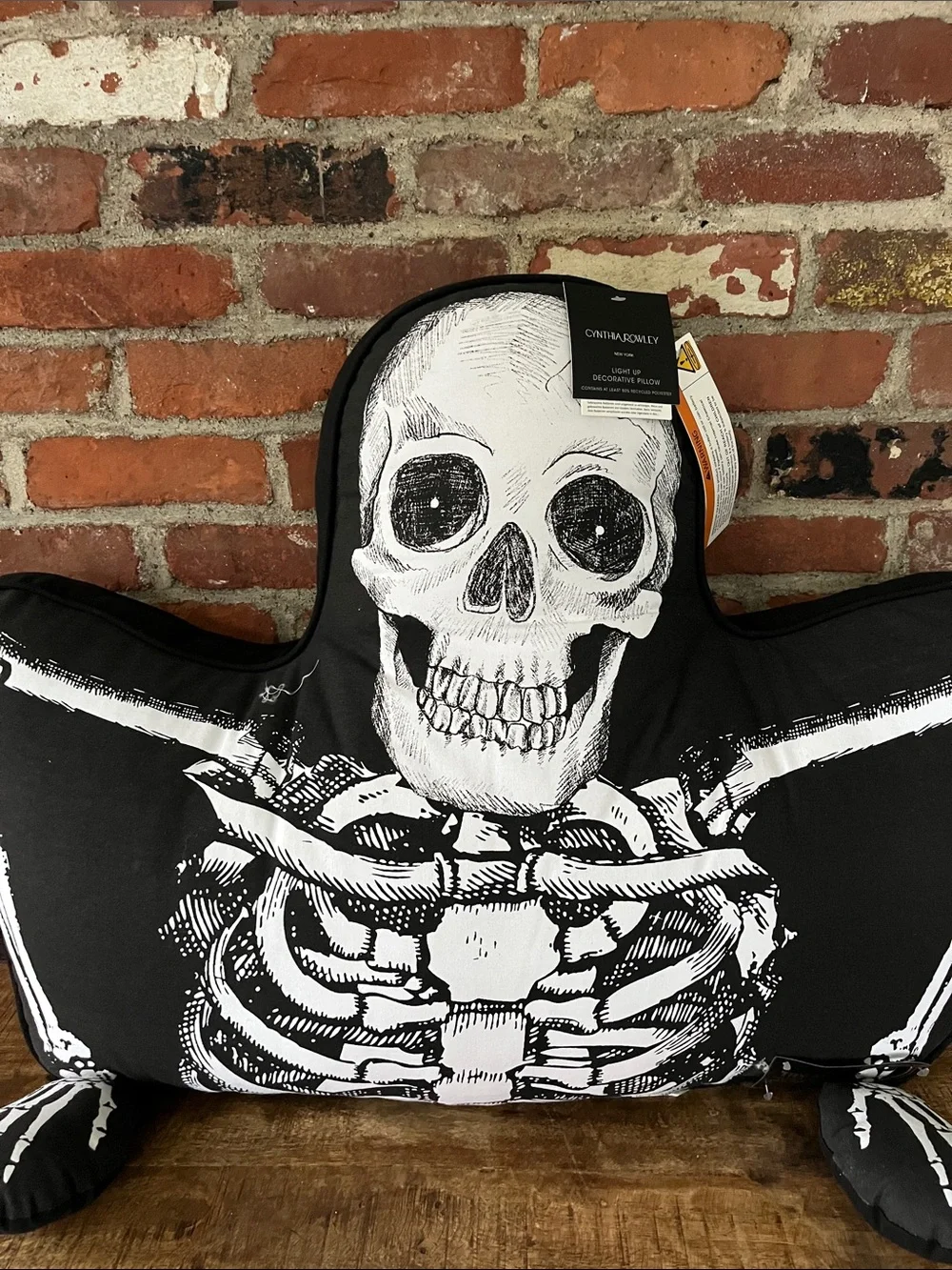Cynthia Rowley Black & White Skull Decorative Pillow